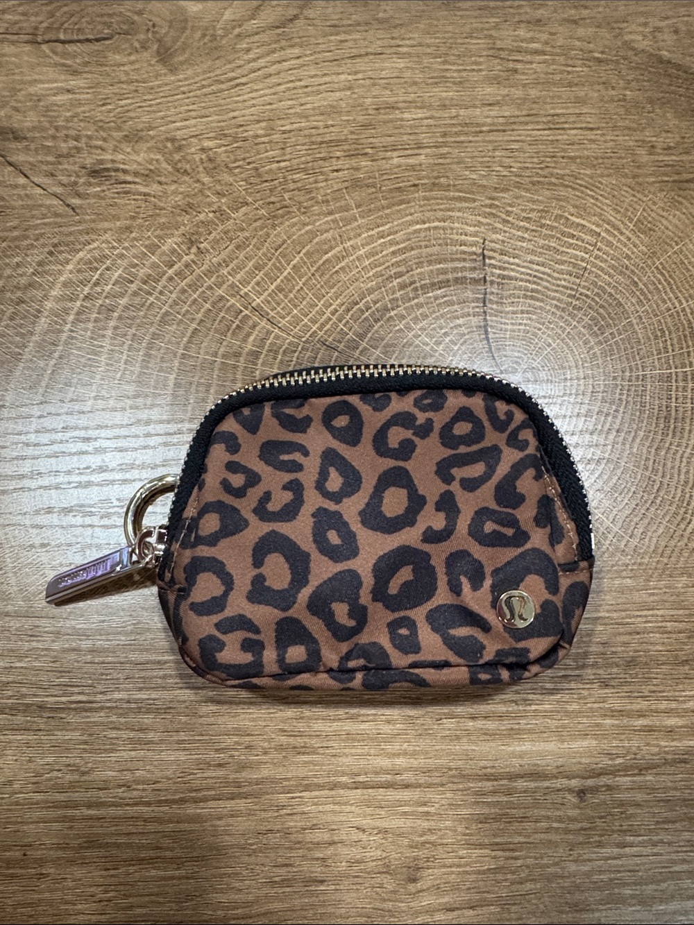 lululemon athletica Leopard Print Coin Pouch in Brown and Black